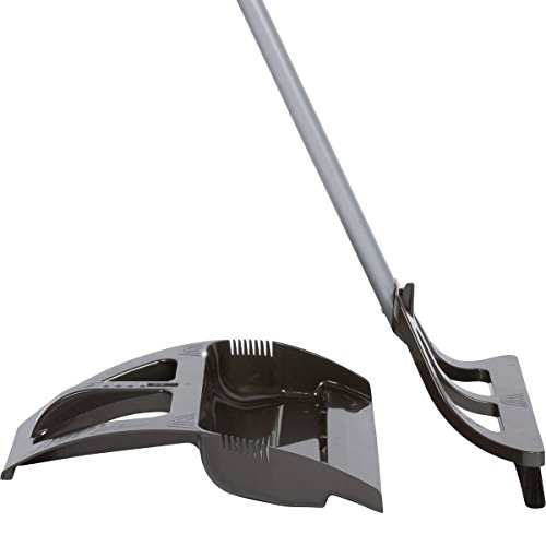 WISP Broom and Dustpan Set for Home, Pet Hair Remover for Carpet, Indoor Outdoor Telescoping Broom Household Cleaning Set, Easy Wall Storage, 52'' Adjustable Handle 3-Piece Patented WISPsystem, Gray