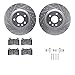 Dynamic Friction Company Front Brake Rotors-Drilled and Slotted-Silver with 5000 Euro Ceramic Brake Pads includes Hardware 7612-26002
