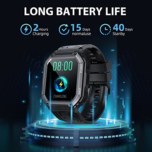 Hemisol Military Smart Watches For Men,5Atm Waterproof Outdoor Fitness Tracker With Bluetooth Call(Answer/Make Calls),1.8" Smart Watch With Sleep Monitor For Android Iphone #TOP6