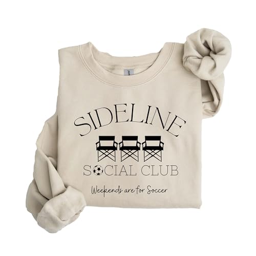Sideline Social Club Sweatshirt – Soccer Weekend Pullover for Fans and Parents, Unisex Cozy Crewneck, Perfect Gift for Soccer Lovers3