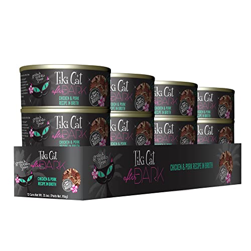 Image of Tiki Cat After Dark Wet Cat Food, Chicken & Pork, 2.8 oz. Cans (12 Count)