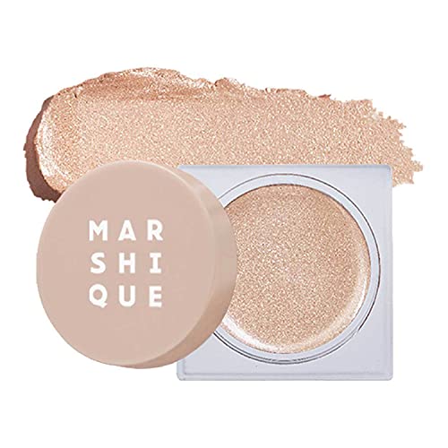 Marshique Touch Fit Glitter Cream Shadow 0.2Oz (Gold Beige White Clear Skin Tone Shiny mood) - Champagne Gold Pearl, Sparkle Eyeshadow, Waterproof and Longlasting for Under fat eye
