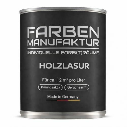 Farben Manufaktur Lasure de protection pour bois, lasure, opaque, RAL 0,5 l, couleur : env. RAL 1000 vert-beige