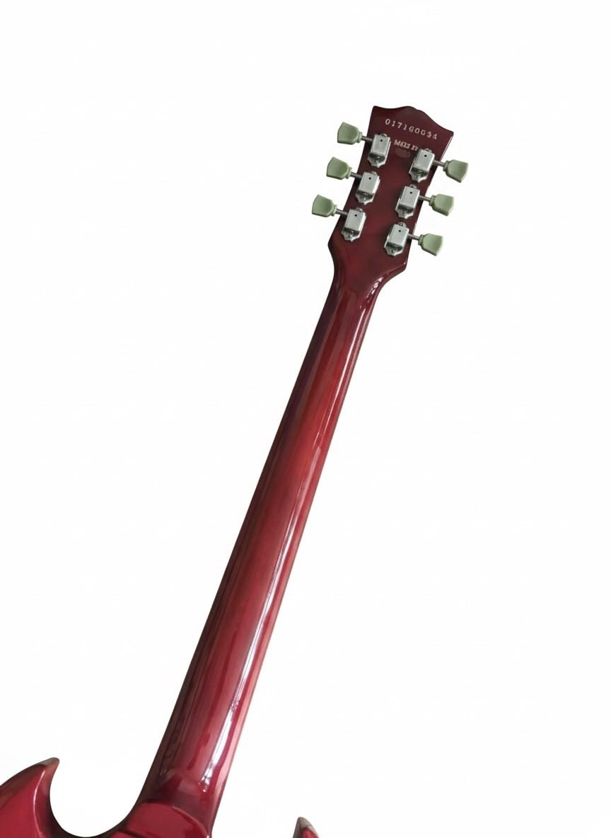 Profesjonalna gitara elektryczna Trans Red Double Cutaway 6 strun z litego drewna w stylu rock metal(Vintage Classic)