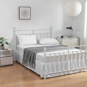 Queenbedskirtpleatedwaffleweavebedskirtwithsplitcornerstailoreddustruffle14inchdropeasyfitmachinewashablewhitequeen14drop  Urban Country Home Decor Queen bed skirt pleated waffle weave bed skirt with split corners tailored dust ruffle 14 inch drop easy fit machine washable white queen 14 drop  urban country home decor