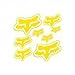 Kit de 8 Autocollant Fox Couleur Jaune Qualité Premium Haute Resistance + 2 Stickers MXSPIRT Offert