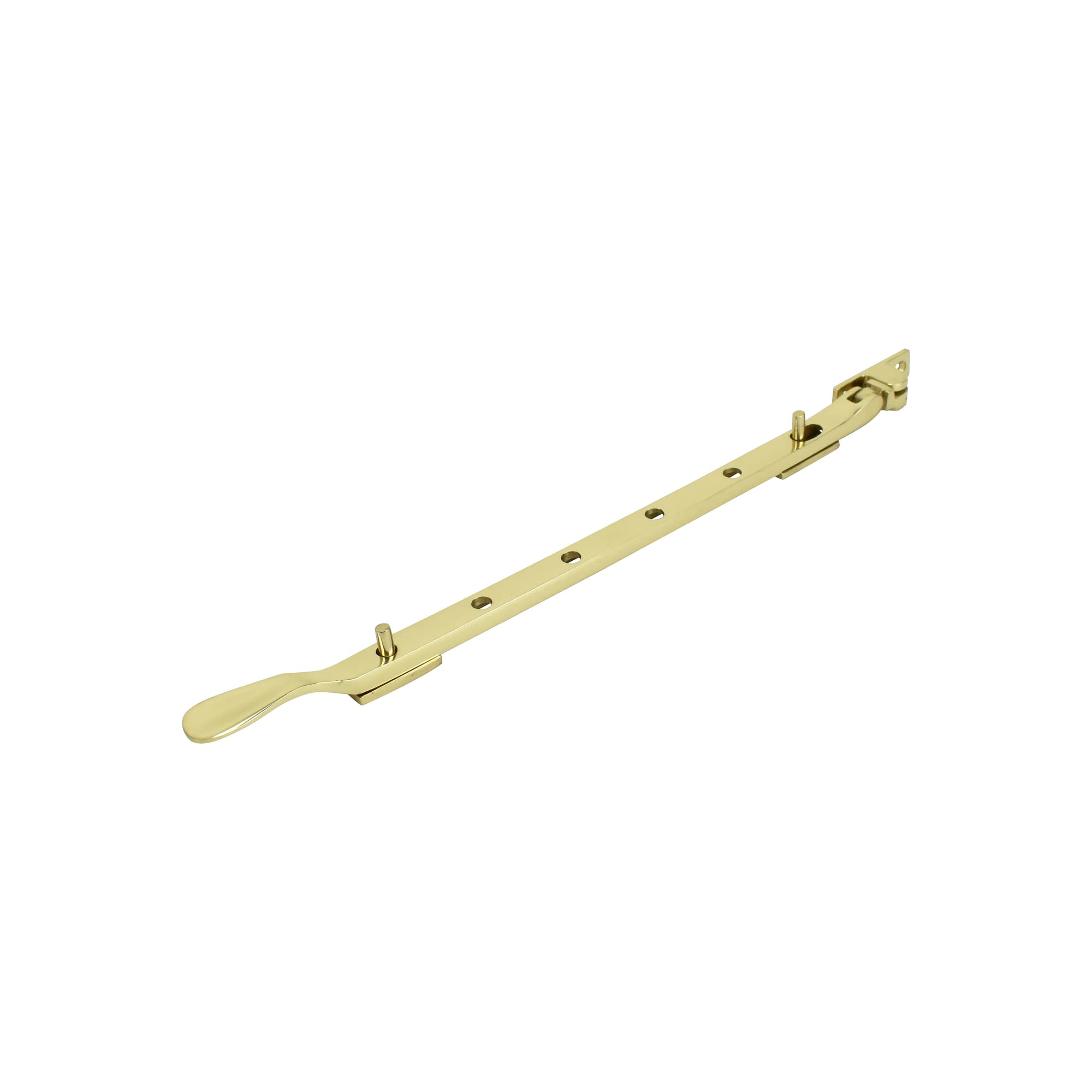 Dart Light Victorian Spoon Brass Window Stay (Polished Brass, 10" (250mm)) — image 1