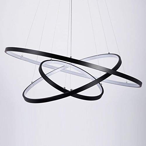 Preisvergleich Produktbild AXWT LED Kronleuchter Deckenbeleuchtung Moderne Runde Pendelleuchte Personalisierte Kreative Drei Ringe Deckenleuchten 80 Watt LED Integrierte Lichtquelle Enthalten Ø 80+60+40CM [Energieklasse A ++]