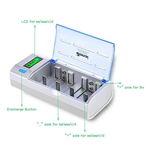 Bonai 10000Mah Rechargeable D Cells 8 Counts With Battery Charger Bundle #TOP2