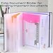 XKDOUS Document Organizer Linen Folio Folders with 9 Pockets, 3-Ring Accordion Storage Binders Expanding File Folder for Important Papers, End of Life Planner Book, in Case If I Die File Folder