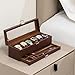 ProCase Watch Box for Men, 6 Slot Watch Display Case with Drawer, Mens Watch Case With Glass Lid, 2-Layer Jewelry and Watch Storage Watch Holder Organizer for Men Women -6 Slot, Espresso