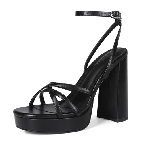 Image of Platform Heels for Women Strappy Chunky Heels Thick High Heel