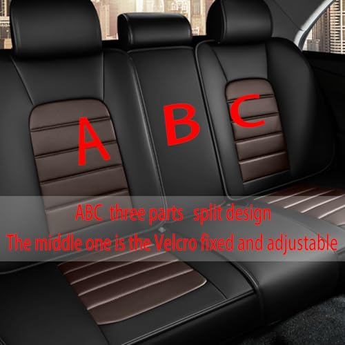 Image of Fit for Sedan SUV Pick-up Truck,Automotive,Ice Slik Nappa Leather Car Seat Covers,Waterproof Durability Washable Seat Covers,5 Seat Complete Set Luxury Car Seat Cover(Brown & Black)