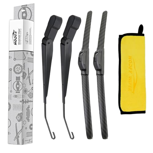 HODEE 17+17 Front Windshield Wiper Arm with Window Blade Replacement for Jeep Wrangler 2007-2017 Wrangler JK 2018(JK/JKU) Hook Adapter OE:68002389AA 42805