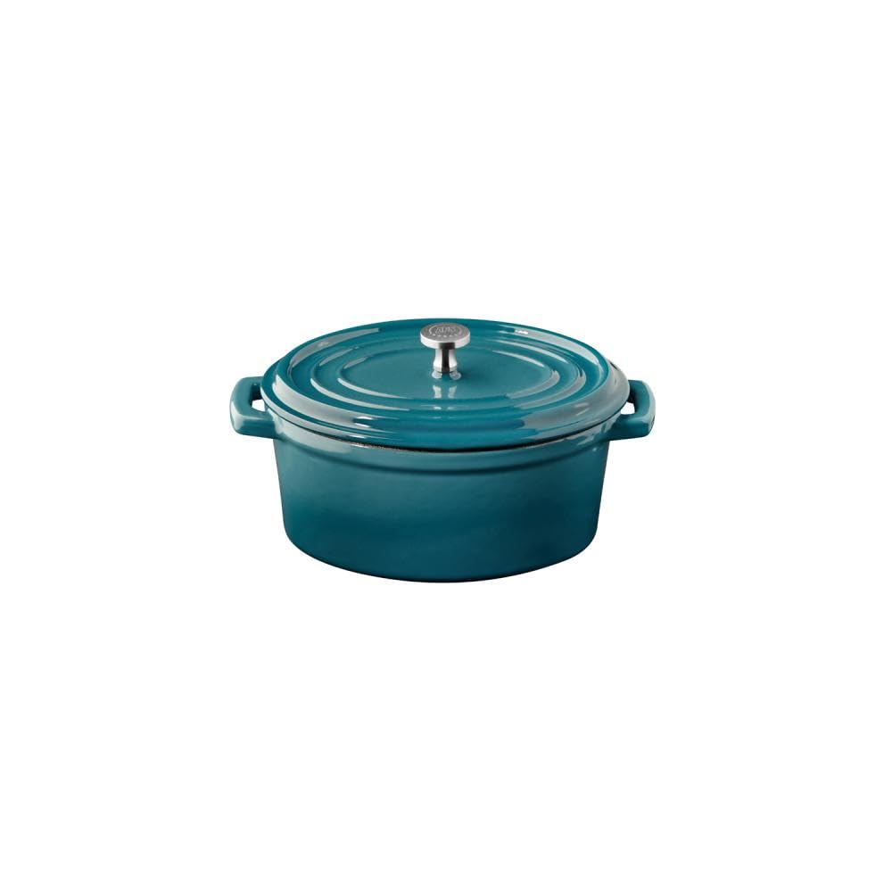 APS 88335 Mini rondel z pokrywką 5 STARS – żeliwo emaliowane, 0,45 litra, turkusowy, nadaje się do kuchenek indukcyjnych