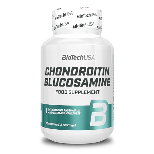 BioTechUSA Chondroitin Glucosamine | Combinación de Condroitina y Glucosamina | con Calcio y Magnesio, 60 Cápsulas