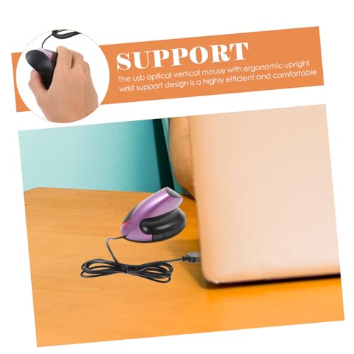 Ratón vertical ergonómico NUOBESTY USB con 5 botones y reposamuñecas para el trabajo diario 3