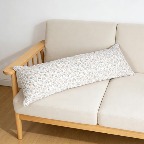 Housse de coussin de corps vintage imprimé fleuri rétro cottagecore 18x150 - 7