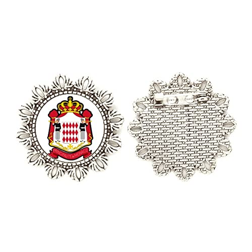 Broche de plata de Mónaco para solapa accesorio heráldico en eventos oficiales