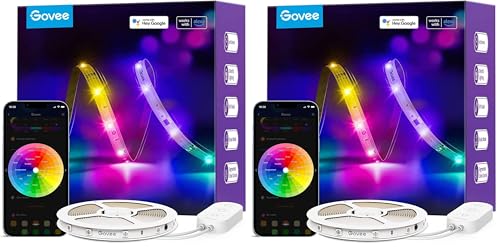 Govee RGBIC LED Strip Light 5m, Compatiable with Alexa and Google Assistant, WiFi Smart Strip Lights Color Changing Music Sync for Bedroom Party Decor (Pack of 2) option