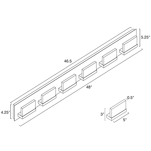 Kira Home Everett 48" Modern 6-Light 60W Integrated Led (360W Eq.) Bathroom/Vanity Light, Rectangular Acrylic Lenses, Energy Efficient, Eco-Friendly, 3000K Warm White Light, Brushed Nickel Finish #TOP5