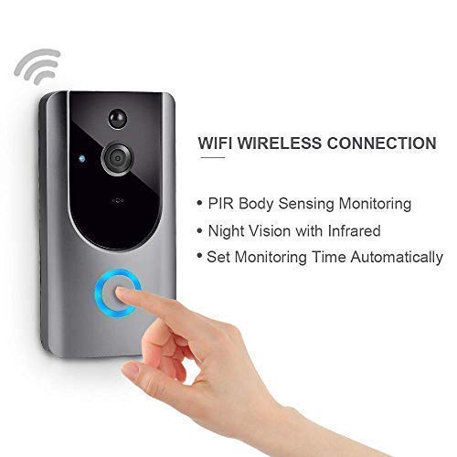 Smart-Wireless-WiFi-Video-Doorbell-HD-Security-Camera-with-PIR-Motion-Detection-Night-Vision-Two-Way-Talk-and-Real-time-Video-24GHz-WiFi