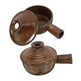 Photo Gallery imikeya 2 ciotole di terracotta giapponesi con coperchio e maniglia, per stufati e zuppe sane, design retrò per riunioni di famiglia Photo Gallery imikeya 2 ciotole di terracotta giapponesi con coperchio e maniglia, per stufati e zuppe sane, design retrò per riunioni di famiglia