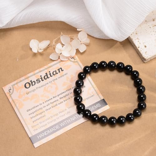 MASSIVE BEADS Handmade Yoga Stretch Elastic Bracelet Natural Stone Crystal Healing Power Energy Gifts for Unisex Adult 4mm 6mm 8mm 10mm3