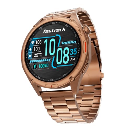 Image of Fastrack Marvellous FX1 1.43 inch AMOLED Smart Watch with SpO2 Monitoring, Sleep & Mood Tracking, Bluetooth Calling, AI Voice Assistant, Alloy Case - Smartwatch for Men & Women (Rose Gold)