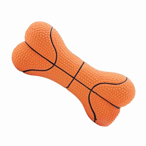 SYH&AQYE Kauspielzeug für Hunde, Quietschendes Latex Hundespielzeug aus Knochen, Schönes Weiches Kauspielzeug für Welpen Zum Apportieren und Werfen von Haustieren Beim Training (Basketball)