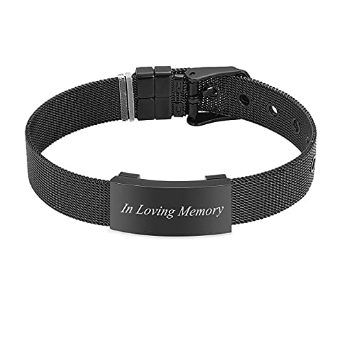 Bracelet urne pour cendres noir de 22 cm - Bijou commémoratif