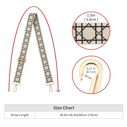 Image of ZOOEASS Wide Shoulder Strap Adjustable Replacement Belt Guitar Style Crossbody Bag Handbag Strap Multicolor Canvas Straps(Wide:1.5in)(Color37)