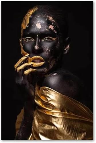 Affiche murale moderne noire et or pour salon chic chic - 3