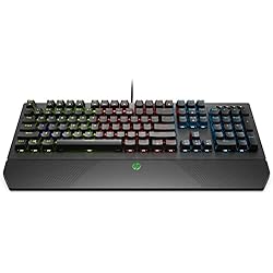 Teclados Hp Para Pc HP Pavilion 800 Teclado Gaming con Cable - (Conector USB 2.0, Retroiluminación LED en 4 Zonas, Reposamuñecas, Interruptores Mecánicos Rojos), Color Negro, Tastiera QWERTY Italiano