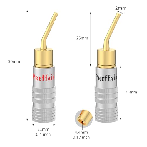 Conectores Banana Preffair, 4 piezas chapado en oro miniatura 3