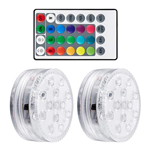 LEDMOMO 1 conjunto de luzes de LED submersíveis remotas para lagoa, luzes subaquáticas movidas a pil