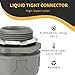 HDHAODA Conduit Connectors, 1-1/4 Inch Liquid Tight Connector NPT Non-Metallic for PVC Electrical Flexible Conduit Fittings, 180 Degree Straight, UL Listed for Home Outdoor Tubes Tools, Grey (10-Pack)