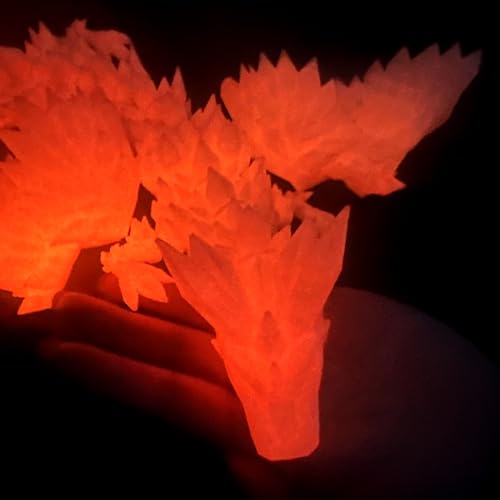 Image of 3D Printed Dragon with Wings - Glow Orange, 18 inch Flying Dragon, XL Articulated Winged Crystal Fidget Toy, Home Decor, Birthday Gift, Desk Pet