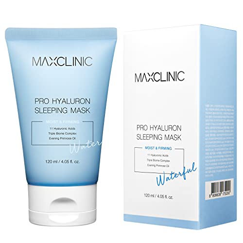 MAXCLINIC Pro Hyaluron Sleeping Hautpflege Maske 120ml, Gesichtspflege, Nachtcreme mit Hyaluron, wässrige Feuchtigkeitscreme, feuchtigkeitsspendende Nachtgelcreme Cover
