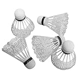 Land-Haus-Shop Badminton Bälle 5 TLG, Federball Set, 5 Stück Federbälle weiß (LHS)