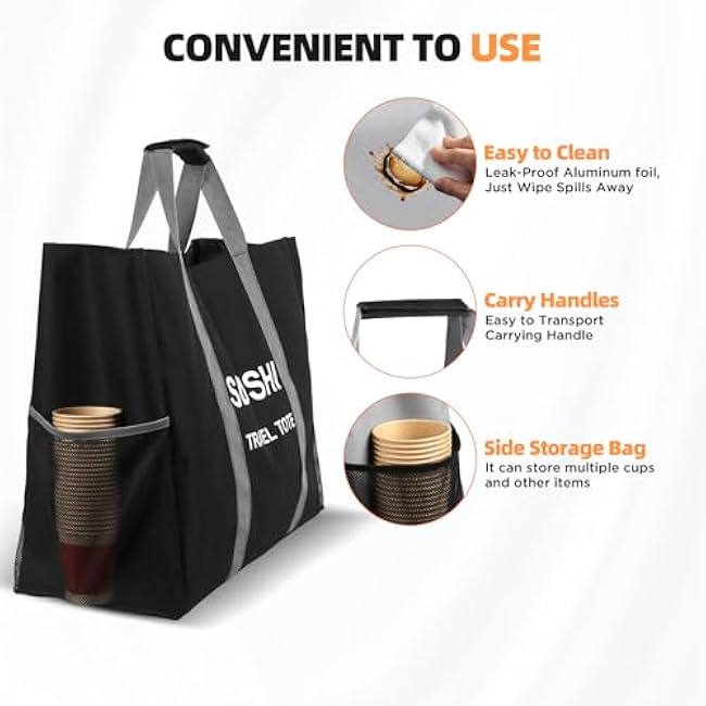 Travel Party Tote for Ninja Slushi Machine FS300 Series and FS299, Slushie Carrying Bag, Slushie Machine Accessories (Black)