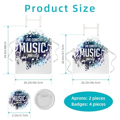 Tablier pour restaurant et travail de service à motif note de musique