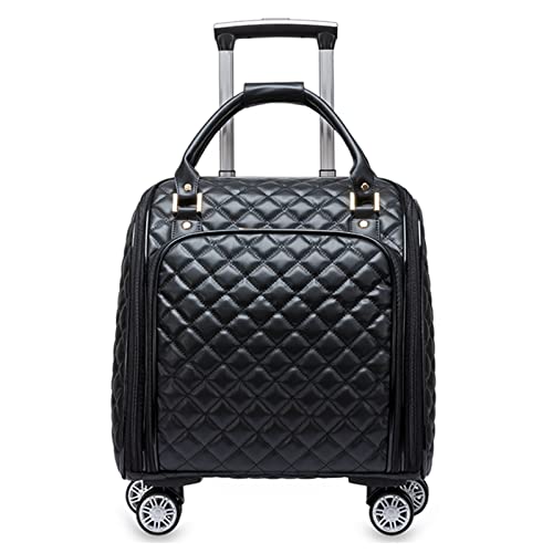 VNSIXSIX-Leather-Softside-Underseat-Carry-on-Suitcases-Travel-Luggage-with-4Spinner-WheelsFor-self-use-and-giving-awayBLACK-BLACK-Carry-On-16-Inch-Carry-on-Luggage