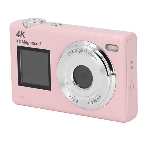 Fotocamera Digitale Autofocus HD 4K Vlogging Camera Zoom 16X Doppio Schermo IPS Compatta Punta e Scatta per Adolescenti Principianti Adulti 48 mega pixel