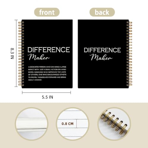 Cahier à spirales Difference Maker avec couverture rigide pour notes