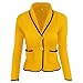 Produktbild Mantel Damen Jacke Damen Elegant Bequem Casual Einfarbig Langarm Damen Jacke Herbst Neues All-Match Schlank Einfachheit Komfort Kurzer Damen Jacke Mit Taschen A-Yellow M