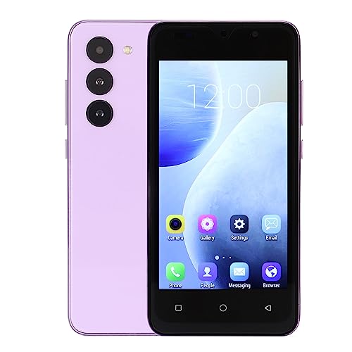 Teléfono Inteligente, Teléfono Móvil Desbloqueado Frontal 2MP Posterior Tarjeta de Memoria de 5MP Admite hasta 128GB Pantalla HD de 5.0in 3800mAh 100‑240V para Uso Diario (Púrpura)