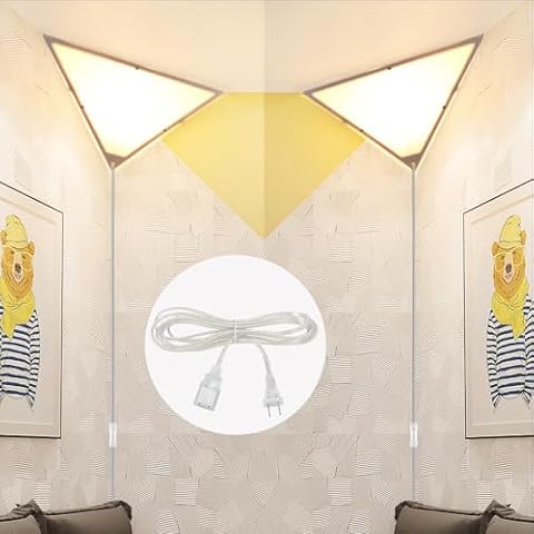 Zlierop 2 Pack Corner Lights for Living Room and 2 Pack Clear Extension Cord 10 ft Cover