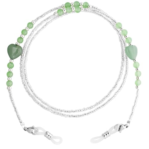 Image of BILIONE Heart Acrylic Beaded Eyeglass Chains for Women and Men, Eye Glasses Strap Around Neck