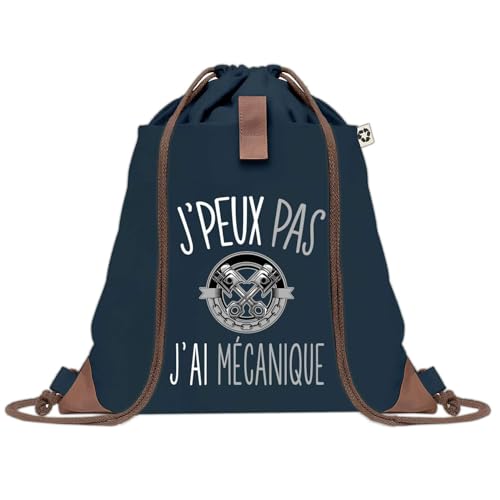 Sac à dos en toile bleu j'peux pas mécanique cadeau collègue de bureau
